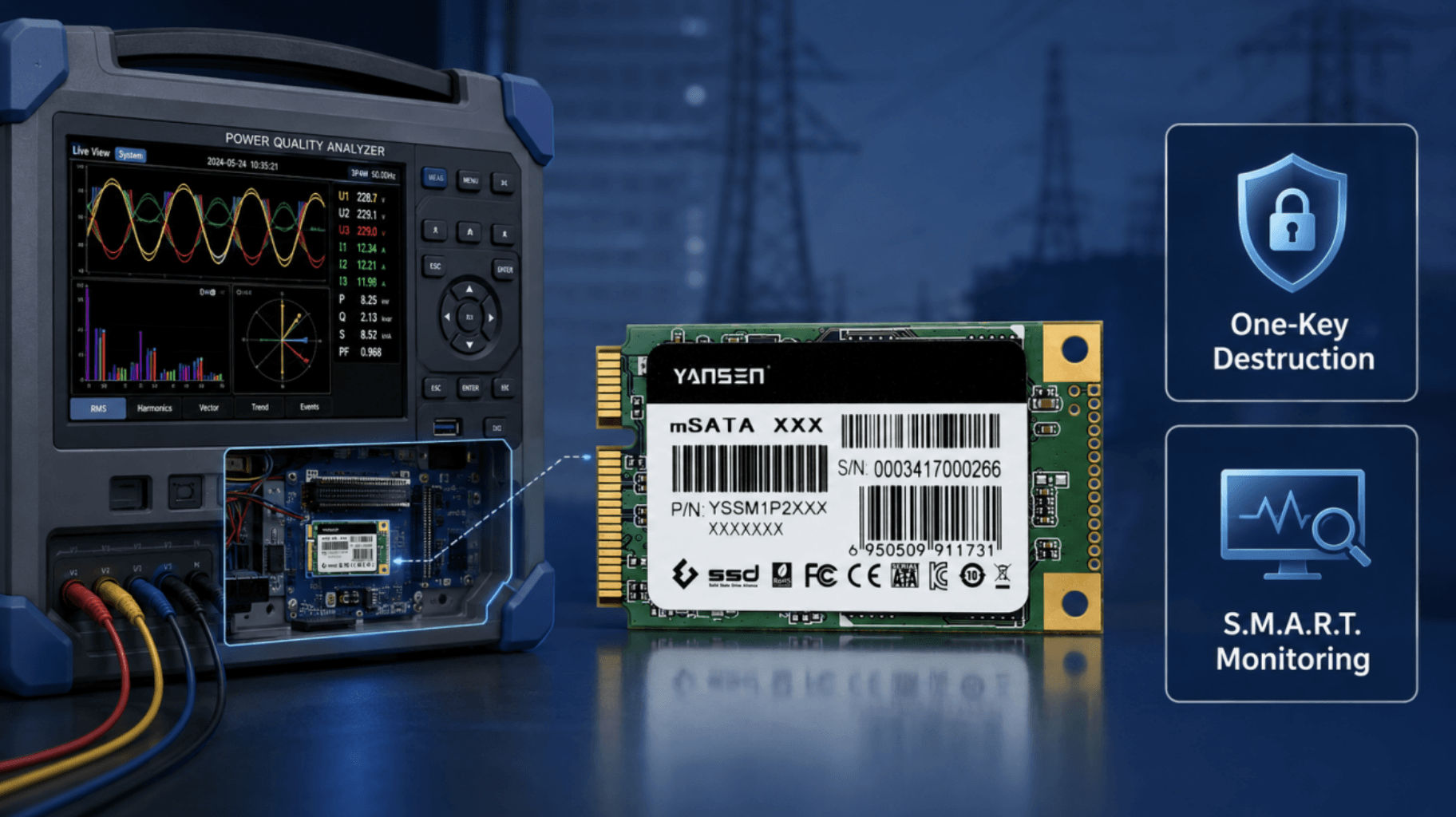 Industrial mSATA SSD for Continuous Waveform Recording in Power Quality Measurement Equipment 4 Industrial mSATA SSD